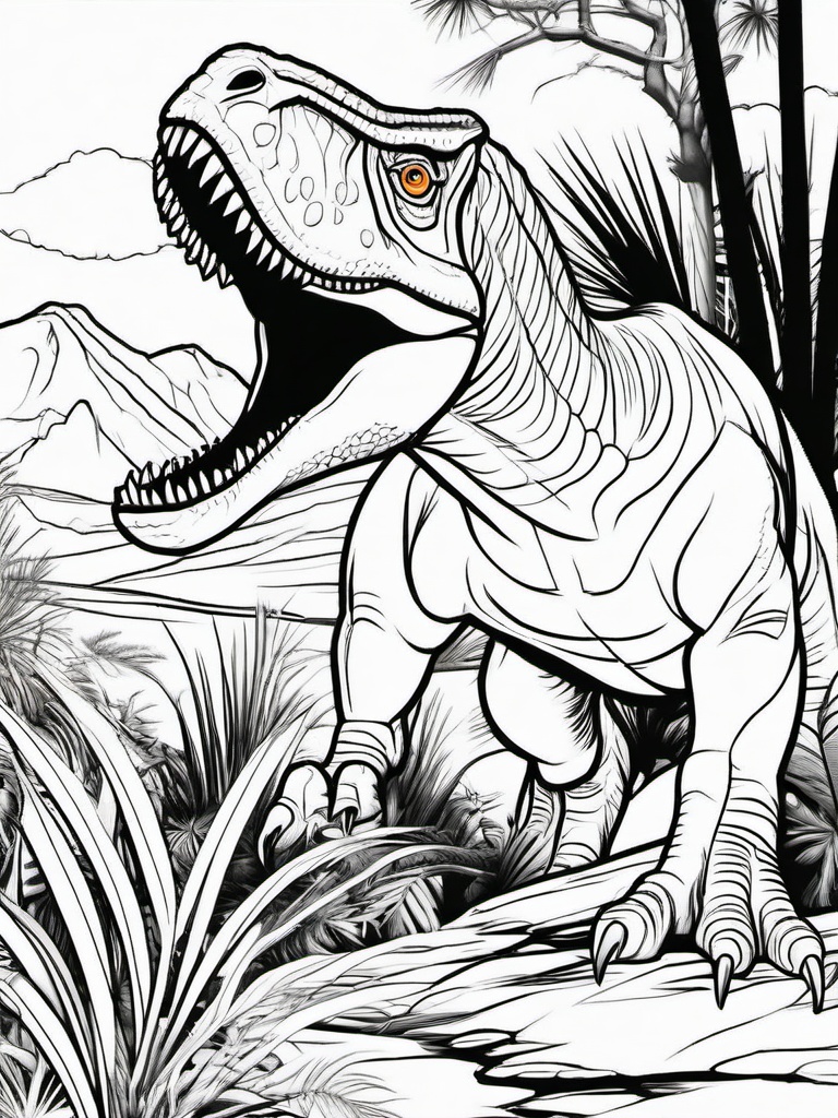 Dinosaur Coloring Pages - Allosaurus Hunting  simple coloring pages