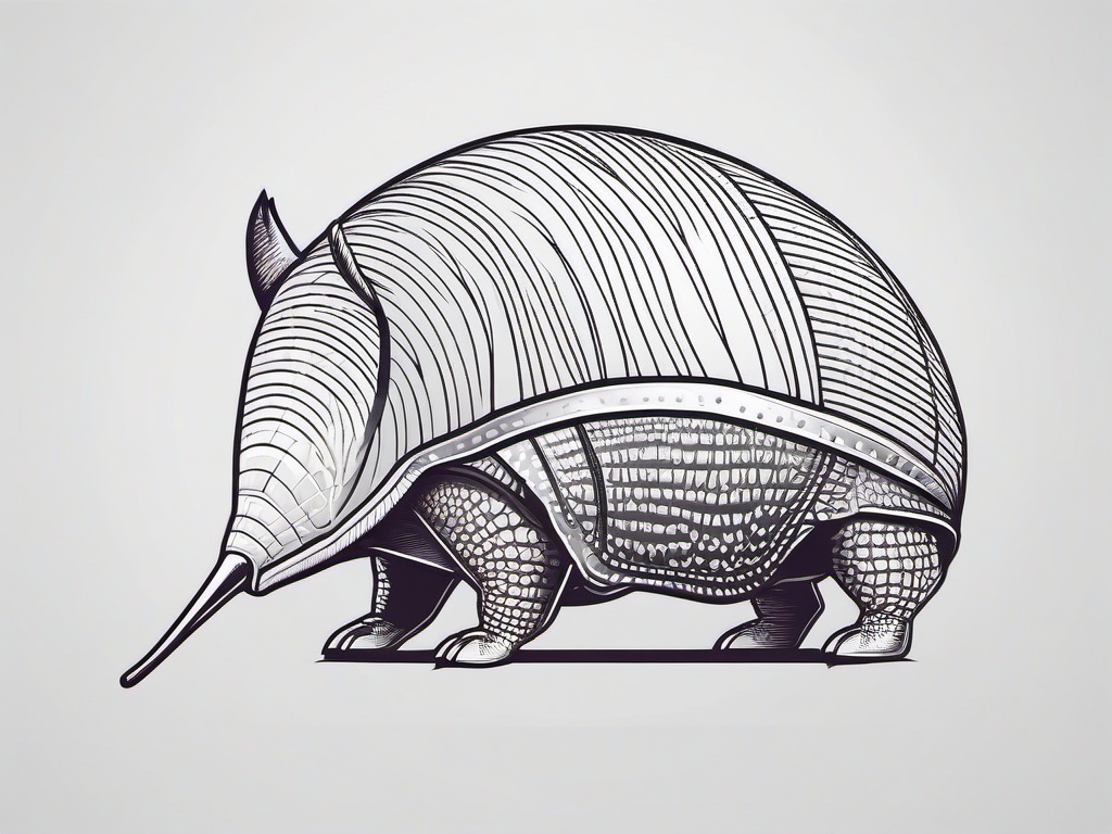 Armadillo cartoon  minimal, white background