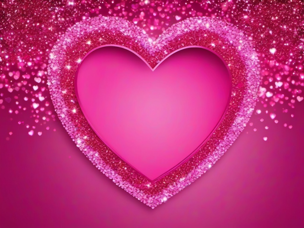 Pink Glitter Heart Background  