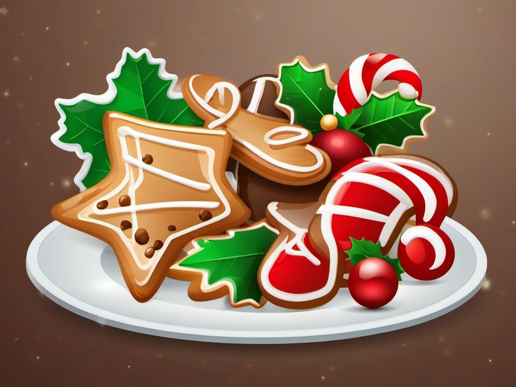 Christmas Pictures clipart - Christmas cookies on a plate  vector clipart