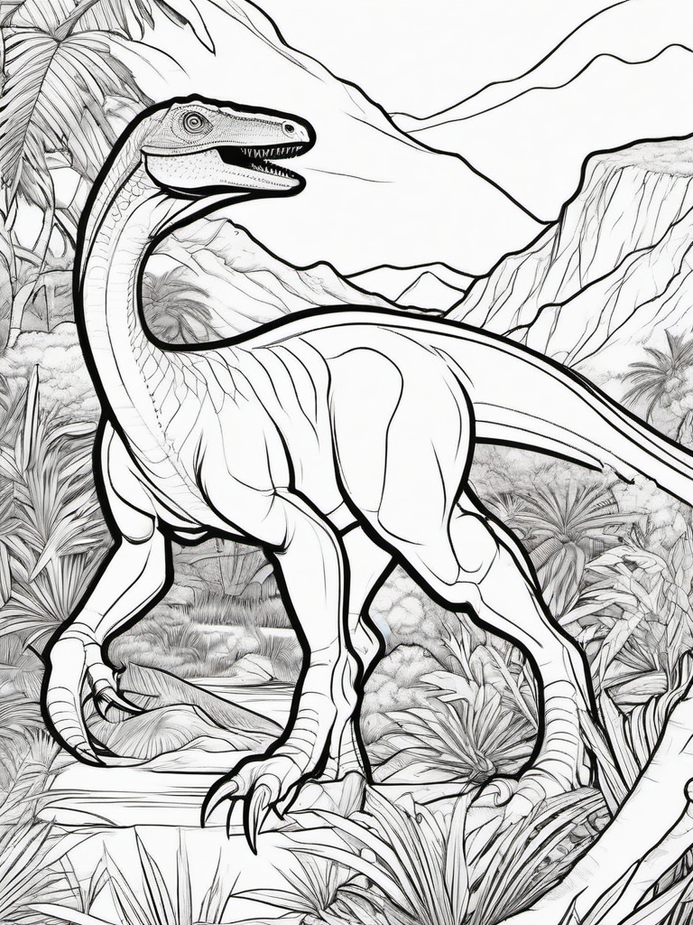 Dinosaur Coloring Pages - Compsognathus Hunting  simple coloring pages