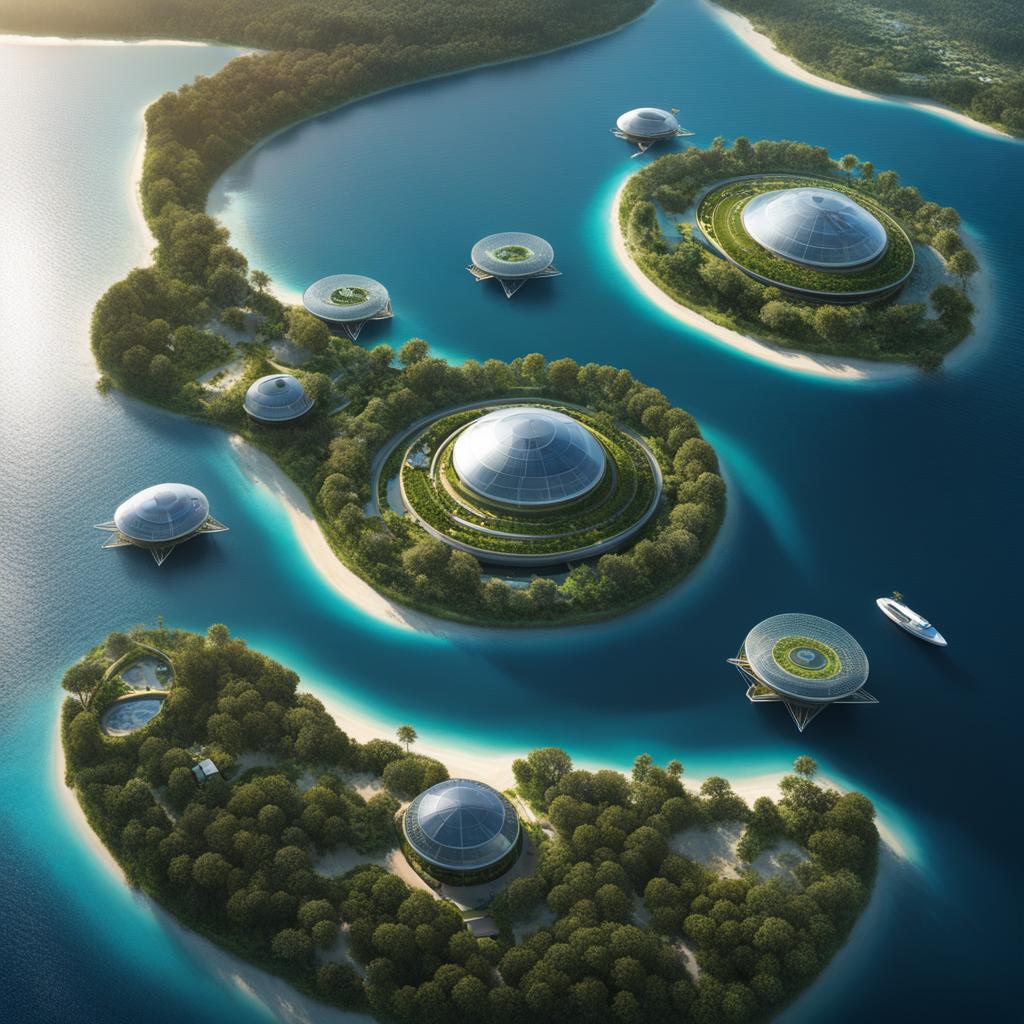 floating cities on the seas, providing sustainable habitats for future populations. 