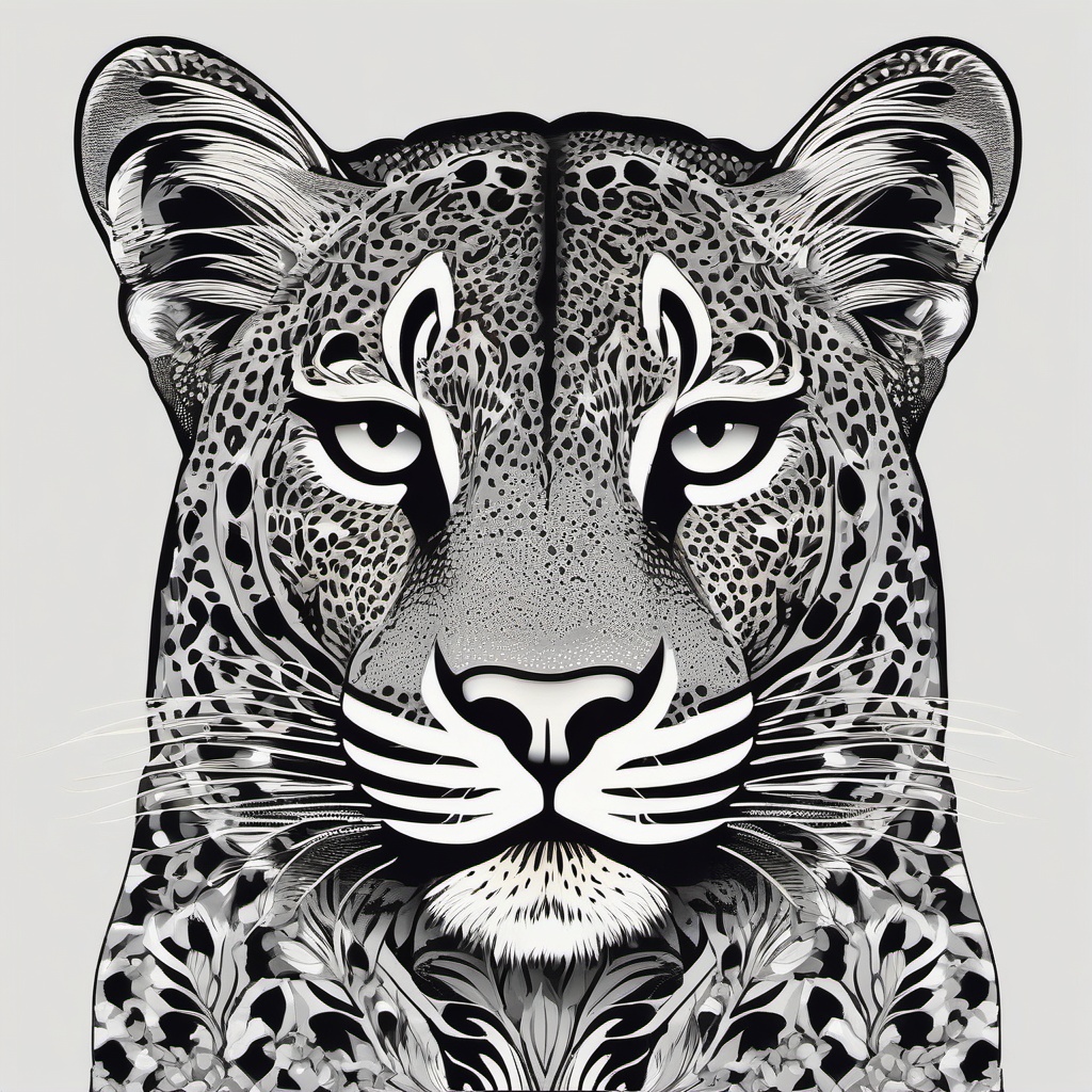 Leopard clipart - Agile big cat with striking rosette patterns, ,vector color clipart,minimal