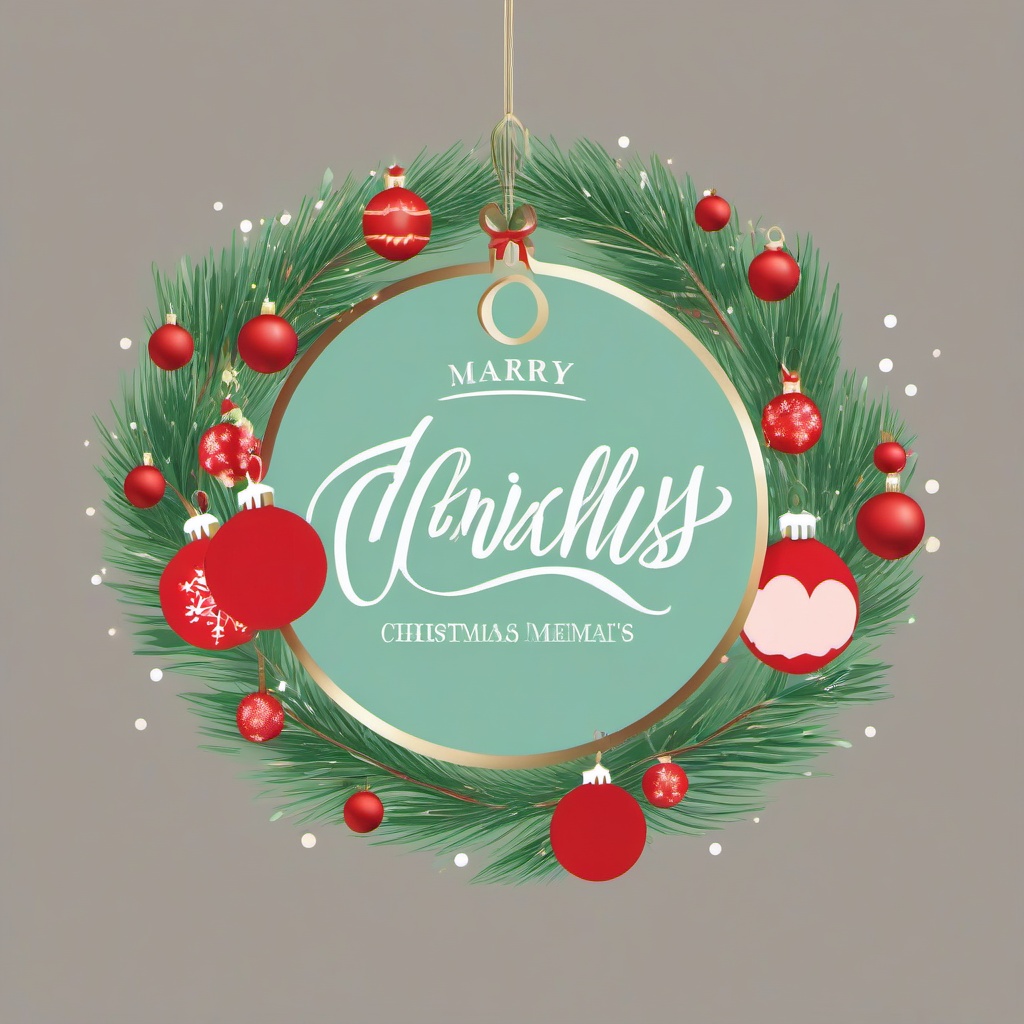 Christmas Ornament clipart - ornament with family names on it  color,minimalist,vector clipart