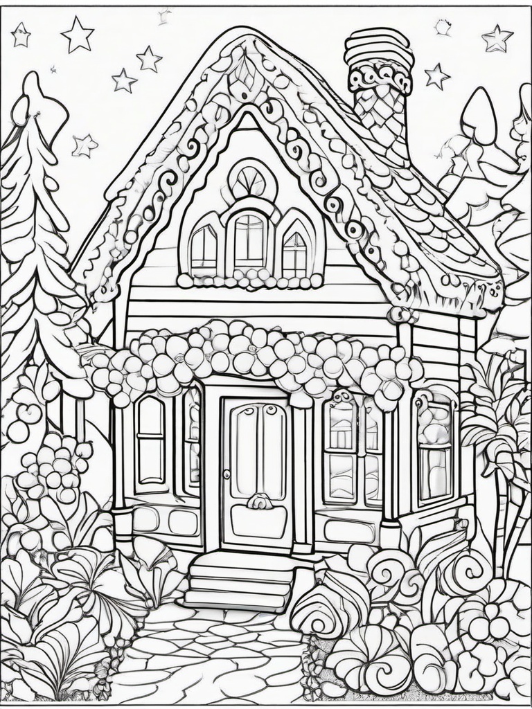 Gingerbread Coloring  outling,coloring pages,black and whit