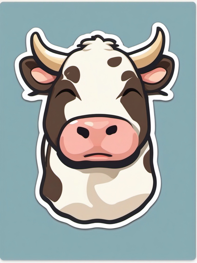 Cow Emoji Sticker - Farmyard friendliness, , sticker vector art, minimalist design