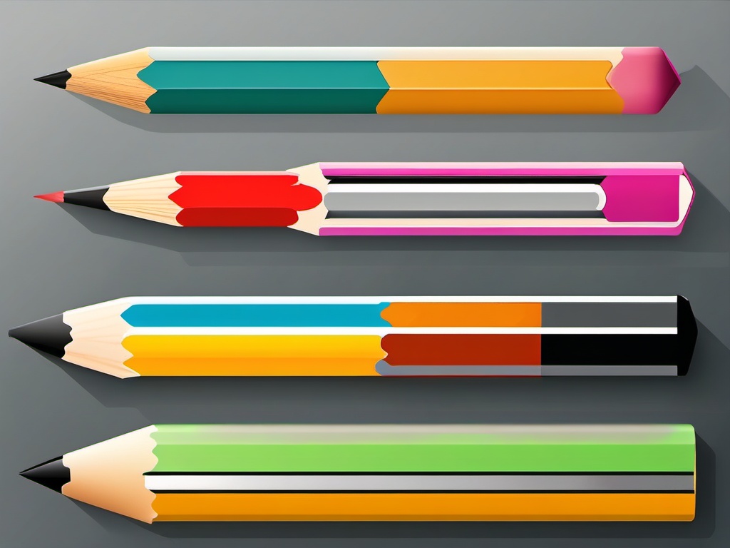 Pencil Clipart - A sharpened pencil for writing.  color clipart, minimalist, vector art, 