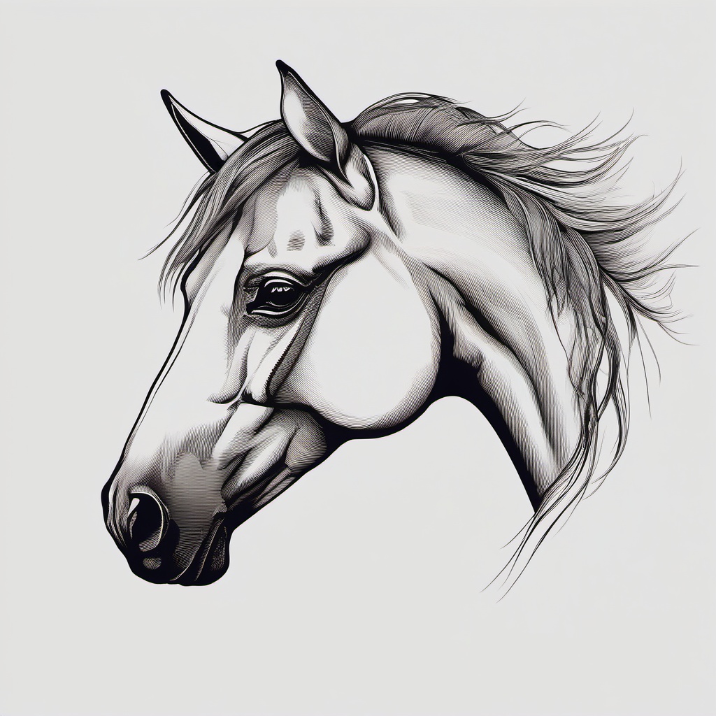 the pale horse tattoo  simple tattoo,minimalist,white background