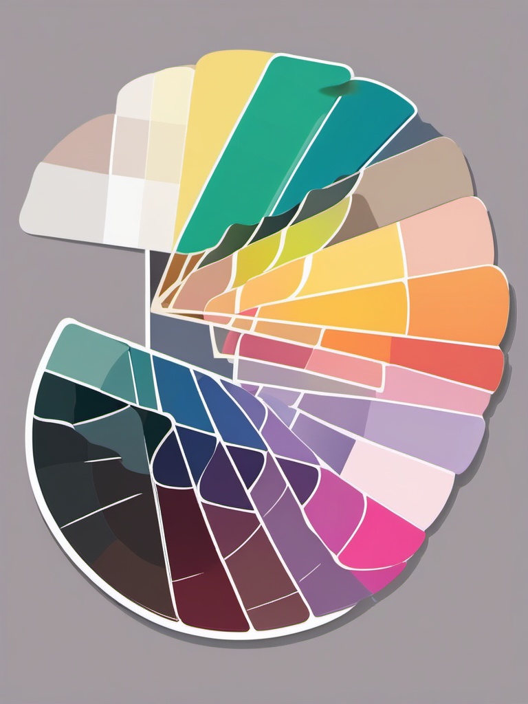 Palette Sticker - Artist's color palette, ,vector color sticker art,minimal