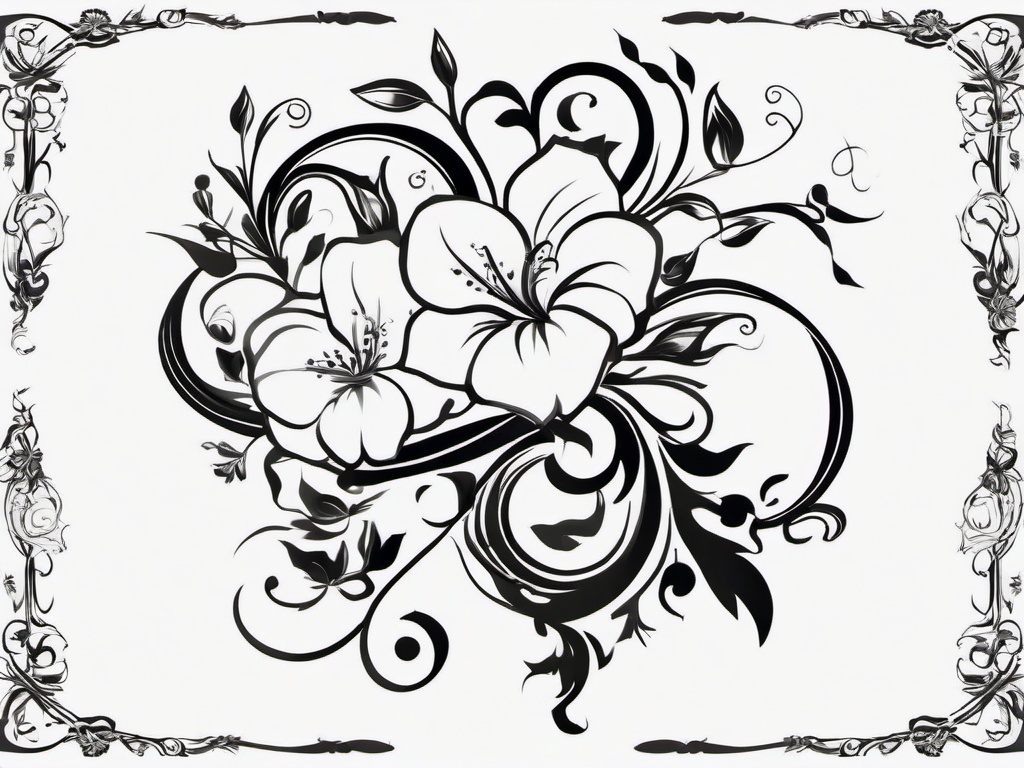 black and white vine tattoo  simple vector color tattoo