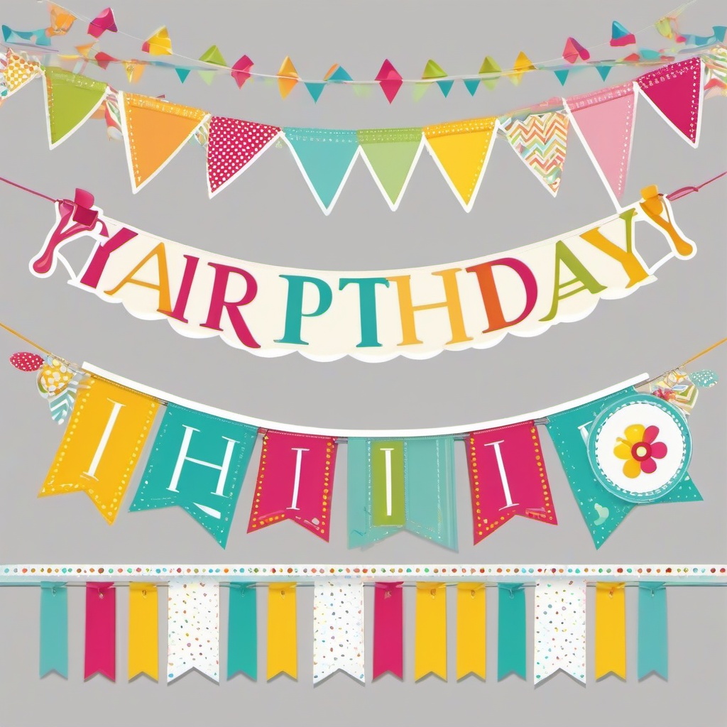 Banner clipart - hanging banner with birthday wishes  