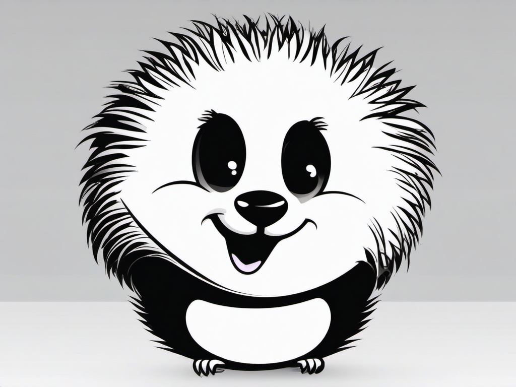 Hedgehog Cartoon - Cartoon of hedgehog rolling into a ball  