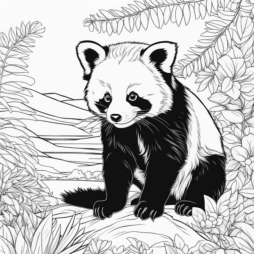 red pandas cute animals coloring page 