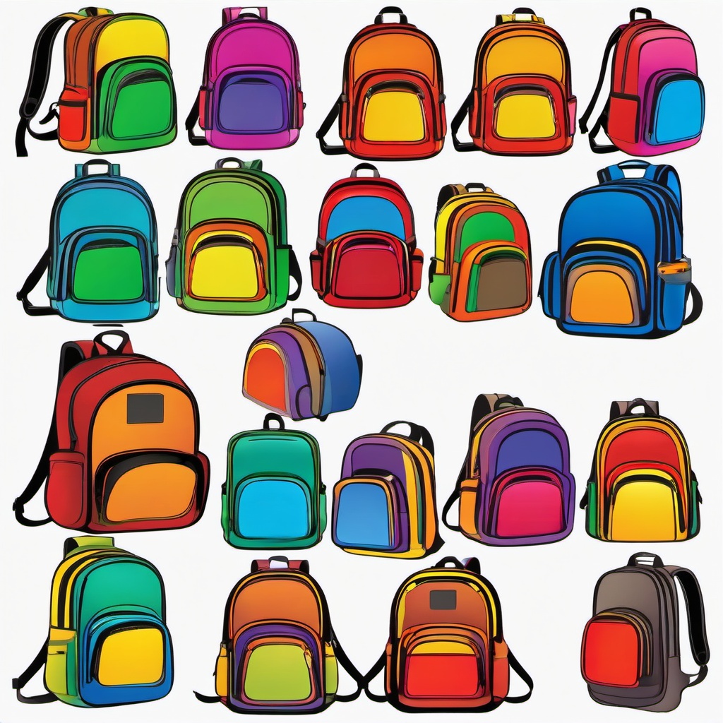 Backpack clipart - colorful school backpack  clipart