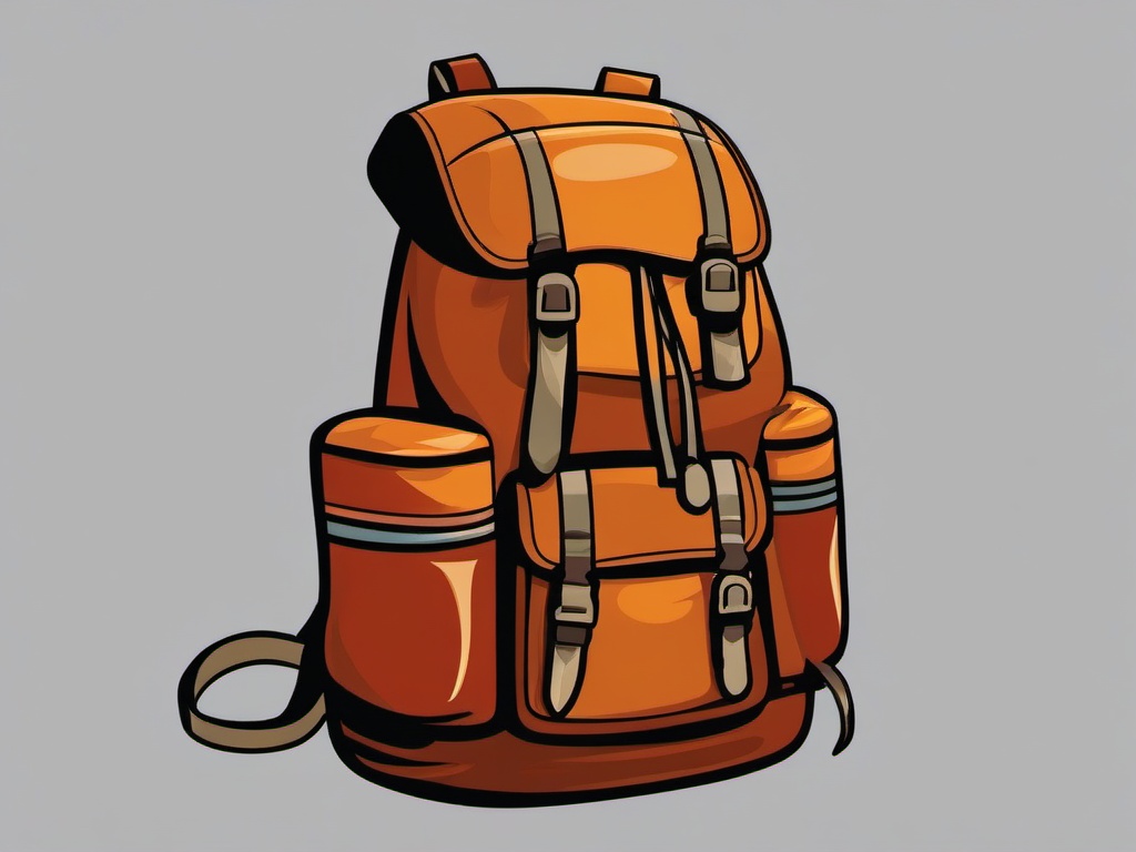 Backpack clipart - backpack in a travel setting  clipart