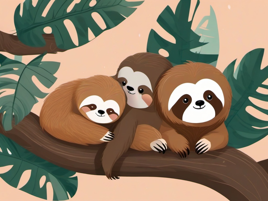 Cute Sloth Wallpaper - Adorable sloths in cozy poses  ,desktop background wallpaper