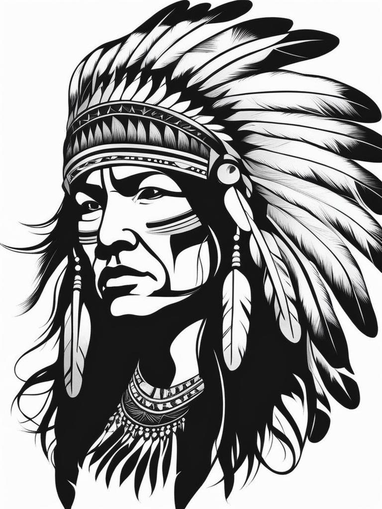 native american tattoos black and white design 