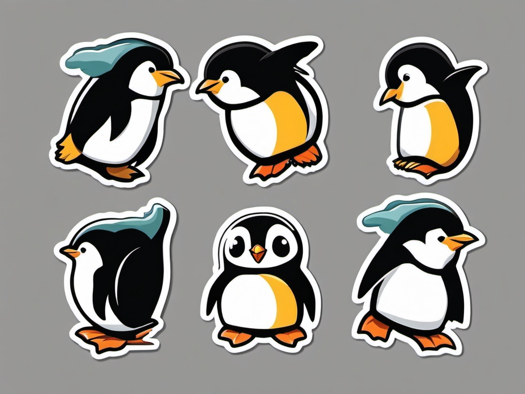 Penguin Pogo sticker- Antarctic Jumping Jamboree, , sticker vector art, minimalist design