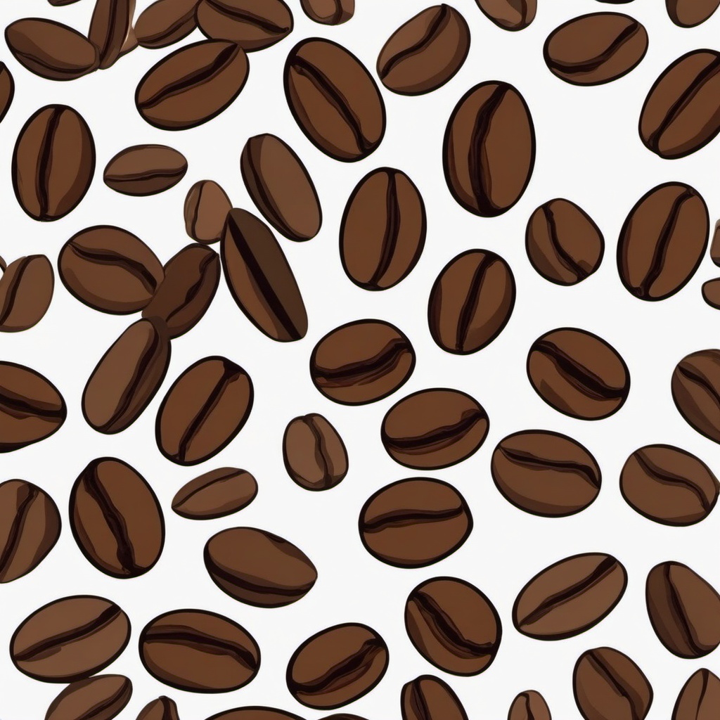 Coffee Beans Sticker - Scattered coffee beans illustration, ,vector color sticker art,minimal