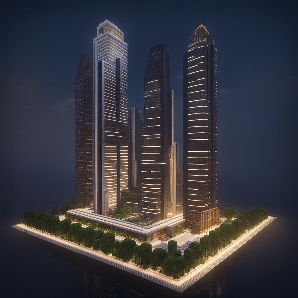 spacious skyscraper in the heart of a bustling city - minecraft house ideas minecraft block style