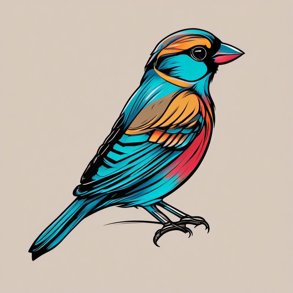 sparrow sitting on glasses tattoo idea  minimalist color tattoo, vector 