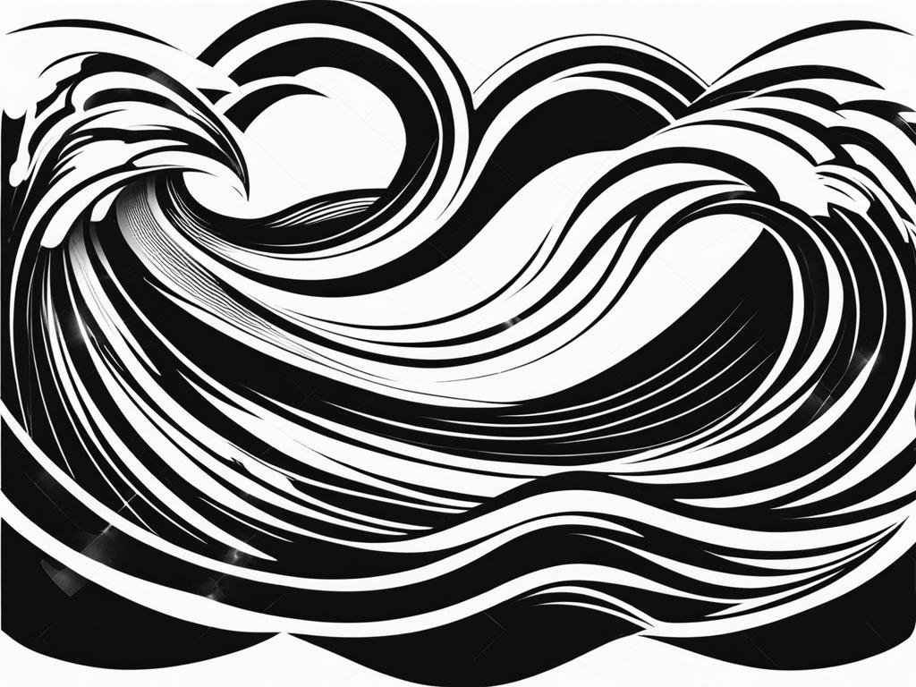 wave clipart black and white 