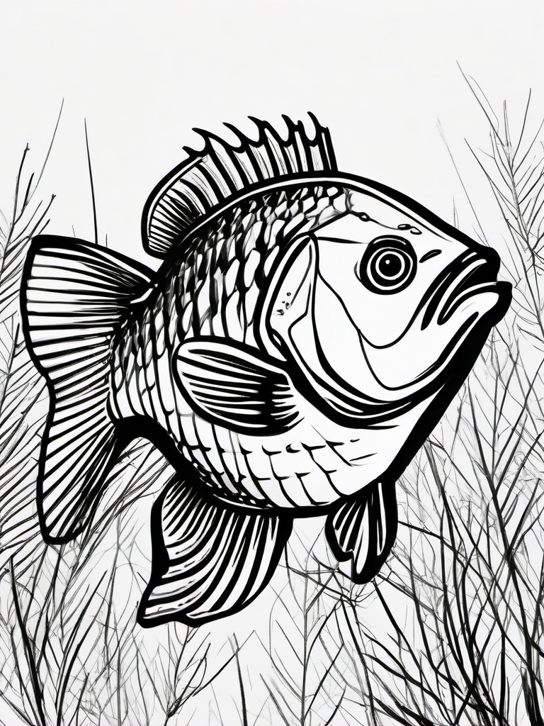 drawing of rock bass  minimal rough sketch scribbles,doodles,black and white