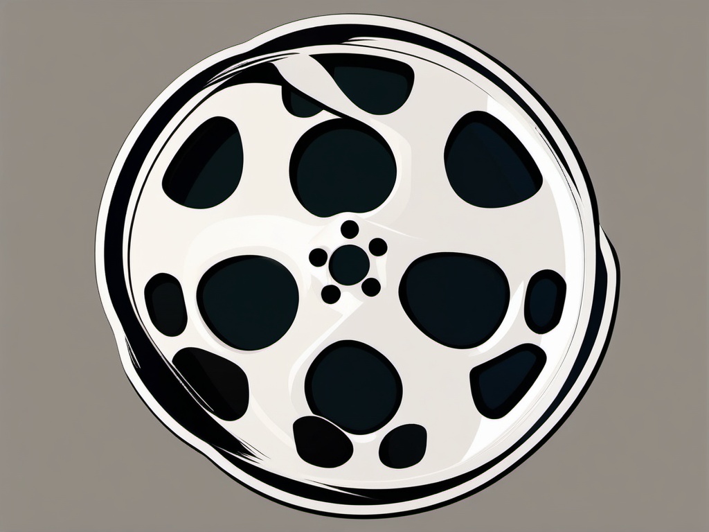 Film reel sticker, Cinematic , sticker vector art, minimalist design