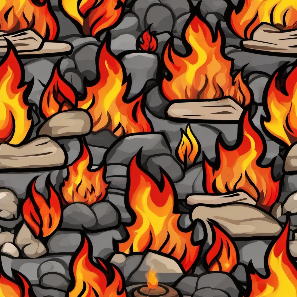 Fire clipart - fire burning in a campfire  