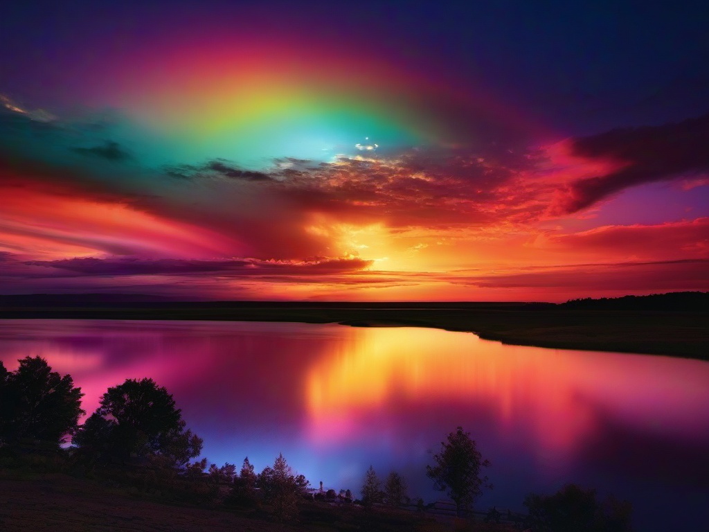 Rainbow Sunset Wallpaper  