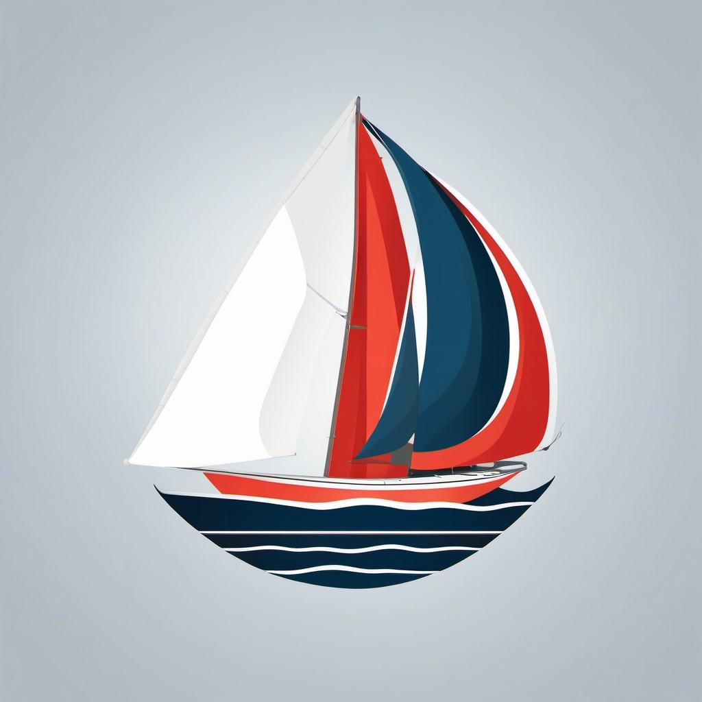 Sailboat Icon - Sailboat icon for sailing and water adventures,  color vector clipart, minimal style