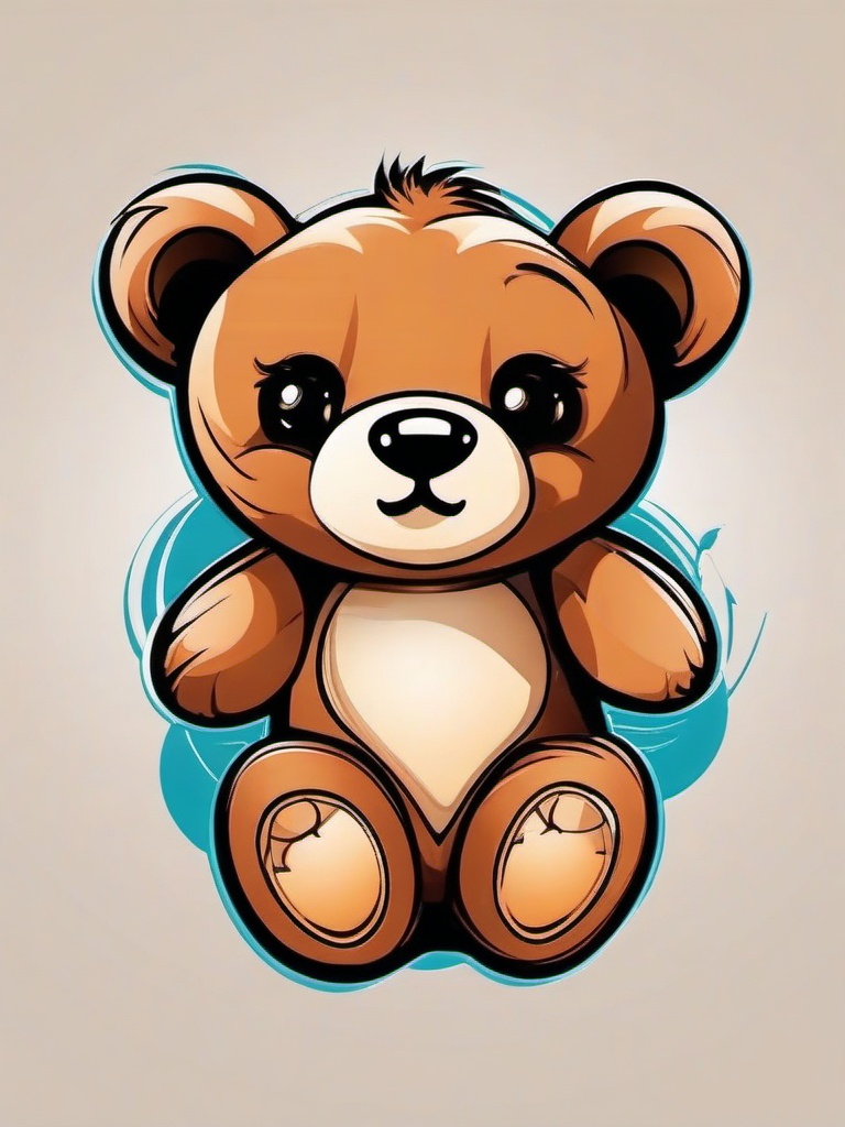 cute teddy bear tattoo  simple vector color tattoo