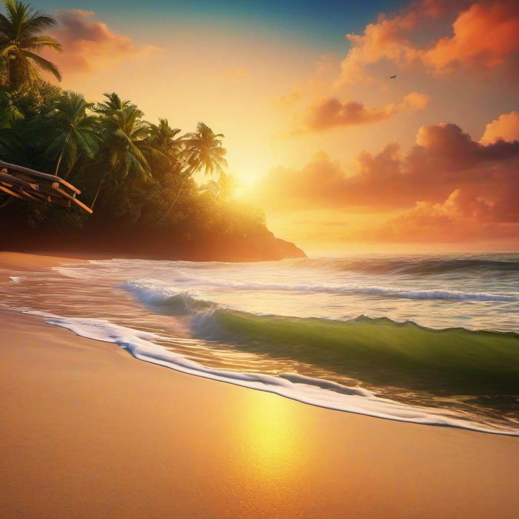 Beach background - sunrise beach background  