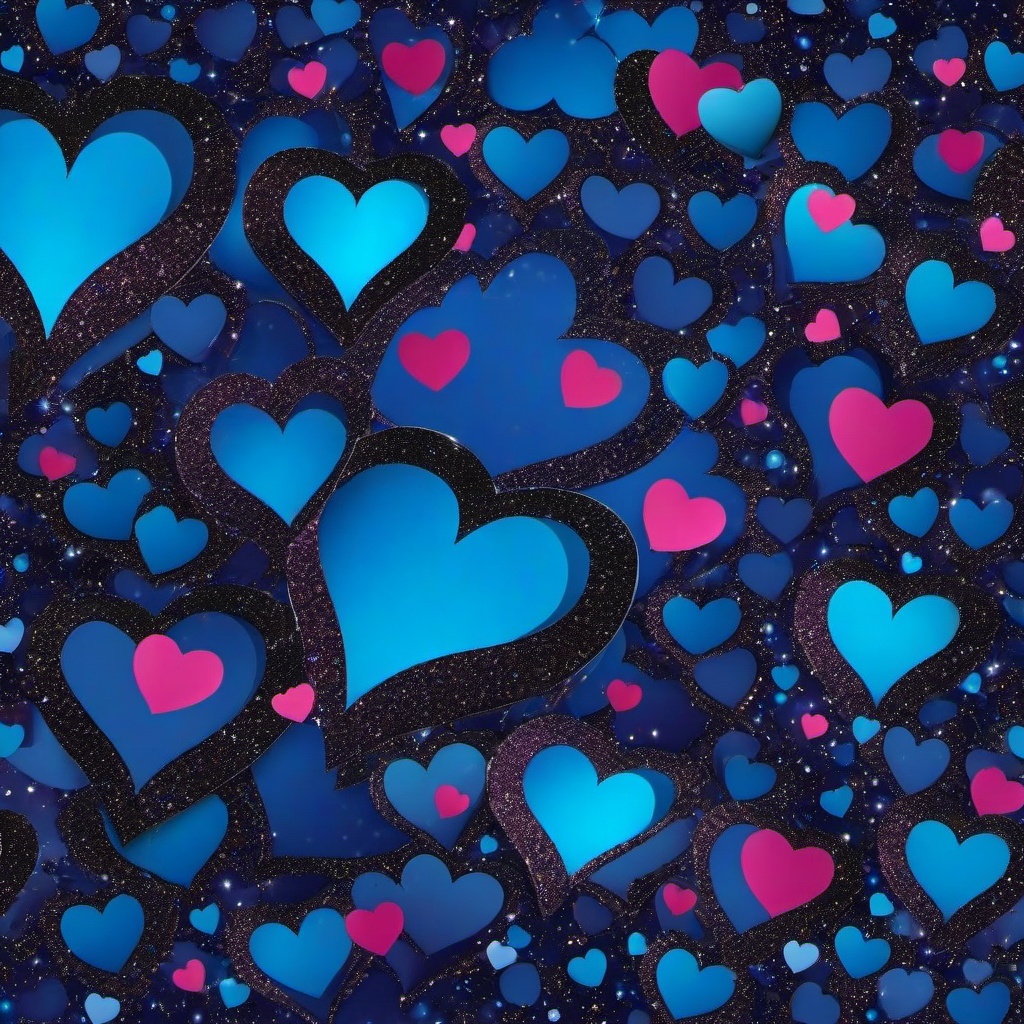 Heart Background Wallpaper - blue glitter heart wallpaper  