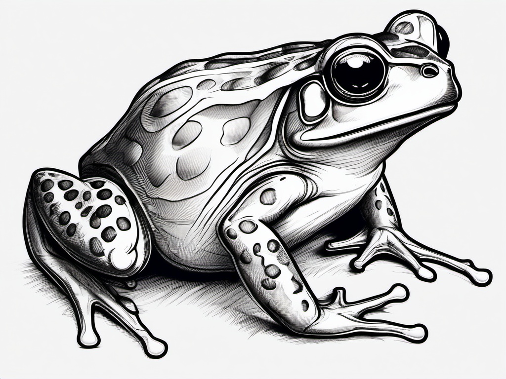 drawing of toad frog  minimal rough sketch scribbles,doodles,black and white