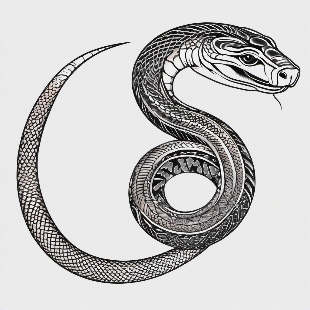 japanese snake tattoo design  simple color tattoo,white background,minimal