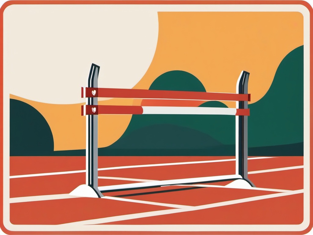 Jumping Hurdle Clipart - A track and field hurdle for jumping.  color vector clipart, minimal style