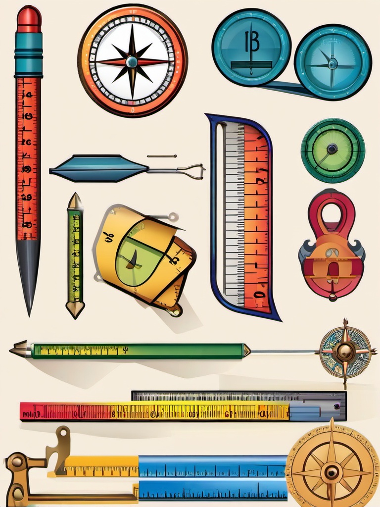 Math clipart - math tools like rulers and compasses  