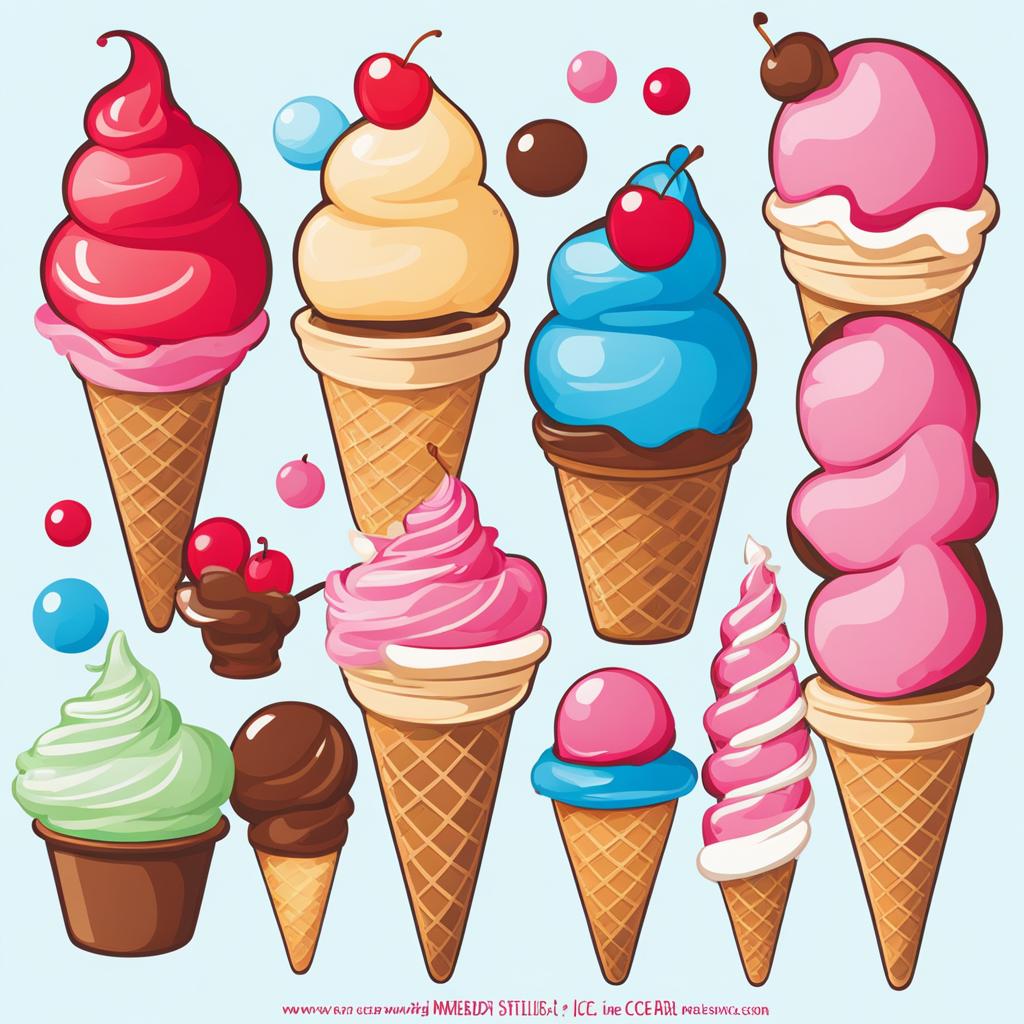 ice cream cone clipart - melting on a hot day. 