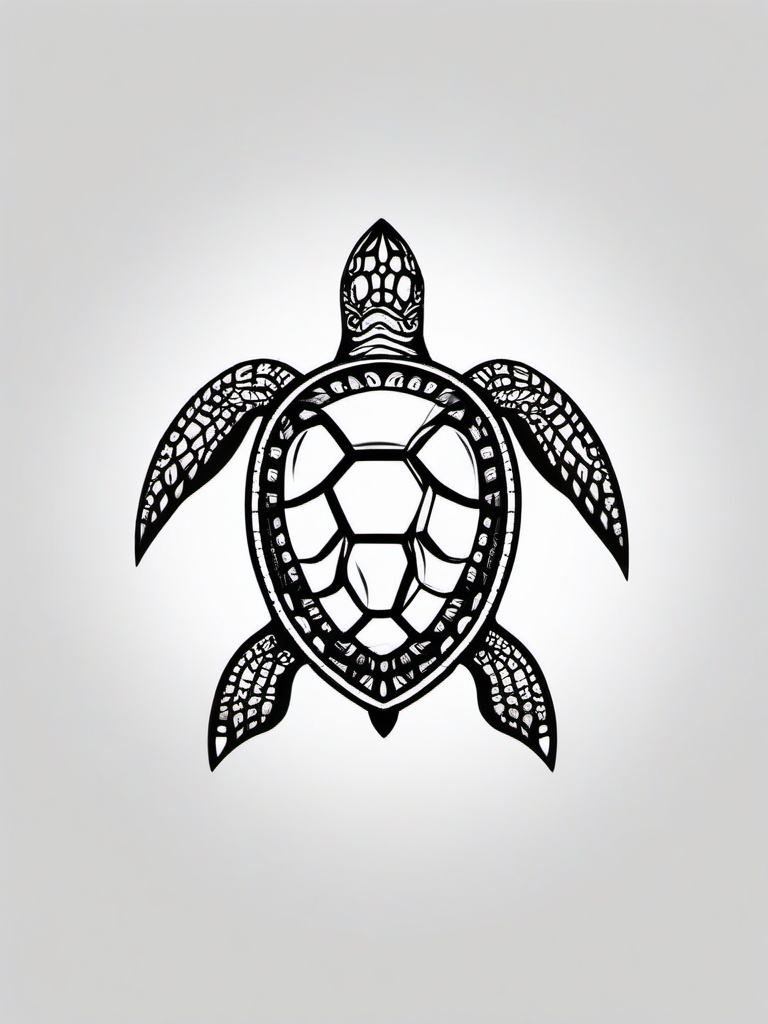 Mini Sea Turtle Tattoo - Opt for subtlety with a mini sea turtle tattoo, featuring a small and discreet design that adds a touch of marine charm.  simple color tattoo,minimal vector art,white background