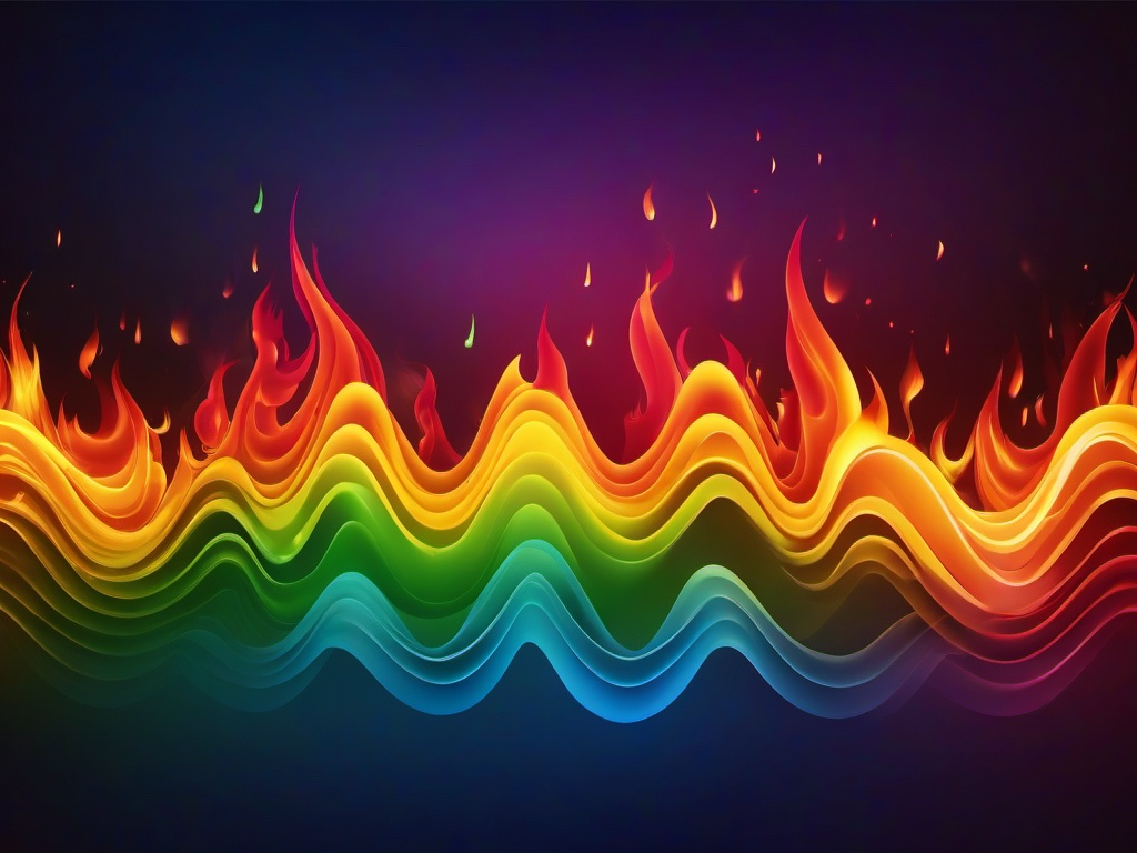 Rainbow Fire Background  