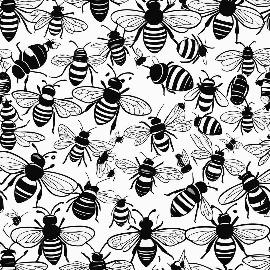 bee clipart black and white - capturing the buzz of activity. 