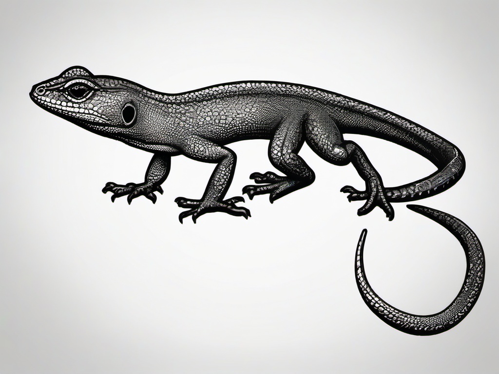 sketch of a lizard  minimal rough sketch scribbles,doodles,black and white