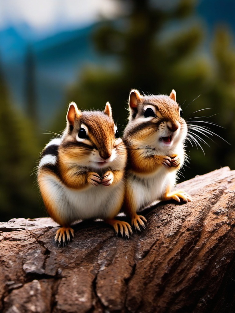 Cute iPad Wallpaper - Delight in the adorable chipmunks of Rocky Mountain National Park as they playfully adorn your iPad, bringing charm and cuteness to your device.  intricate patterns, splash art, wallpaper art