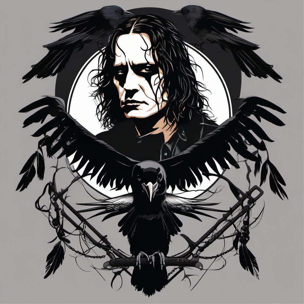 the crow movie tattoo  simple vector color tattoo