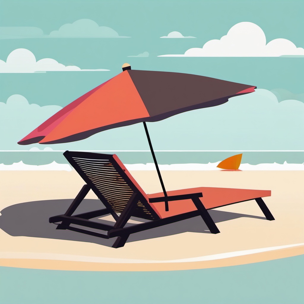 Beach Umbrella Scene clipart - Relaxing under an umbrella, ,vector color clipart,minimal