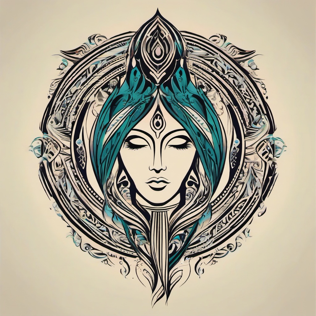 virgo tattoo tribal  simple vector color tattoo