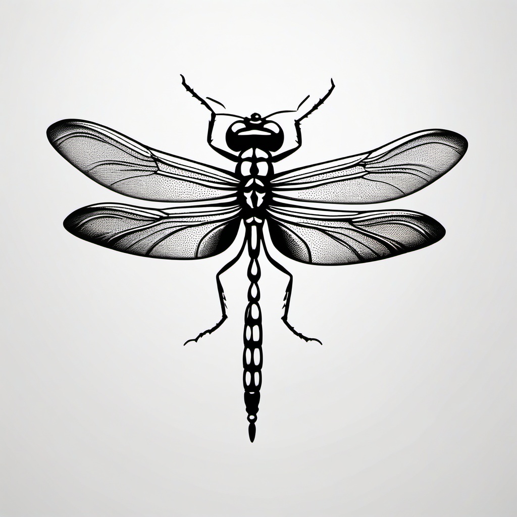 Meaningful Dragonfly Tattoo - Tattoo designed to hold a deep and personal significance.  simple color tattoo,minimalist,white background