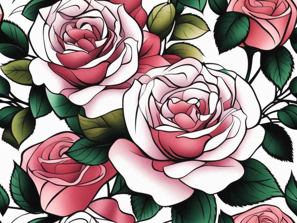 Tattoo designs rose, Artistic designs for rose-themed tattoos. colors, tattoo patterns, clean white background