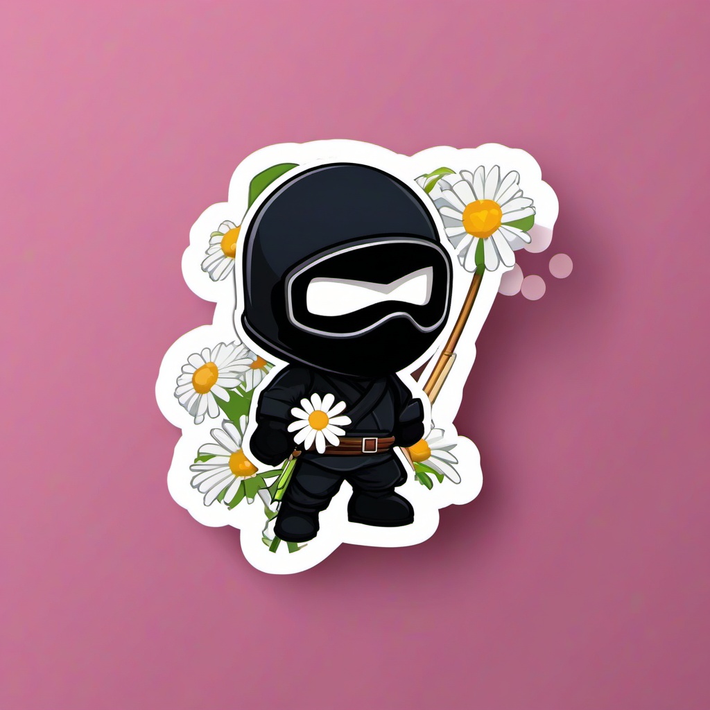 Clumsy Ninja sticker- Ninja Oopsie Daisies, , sticker vector art, minimalist design